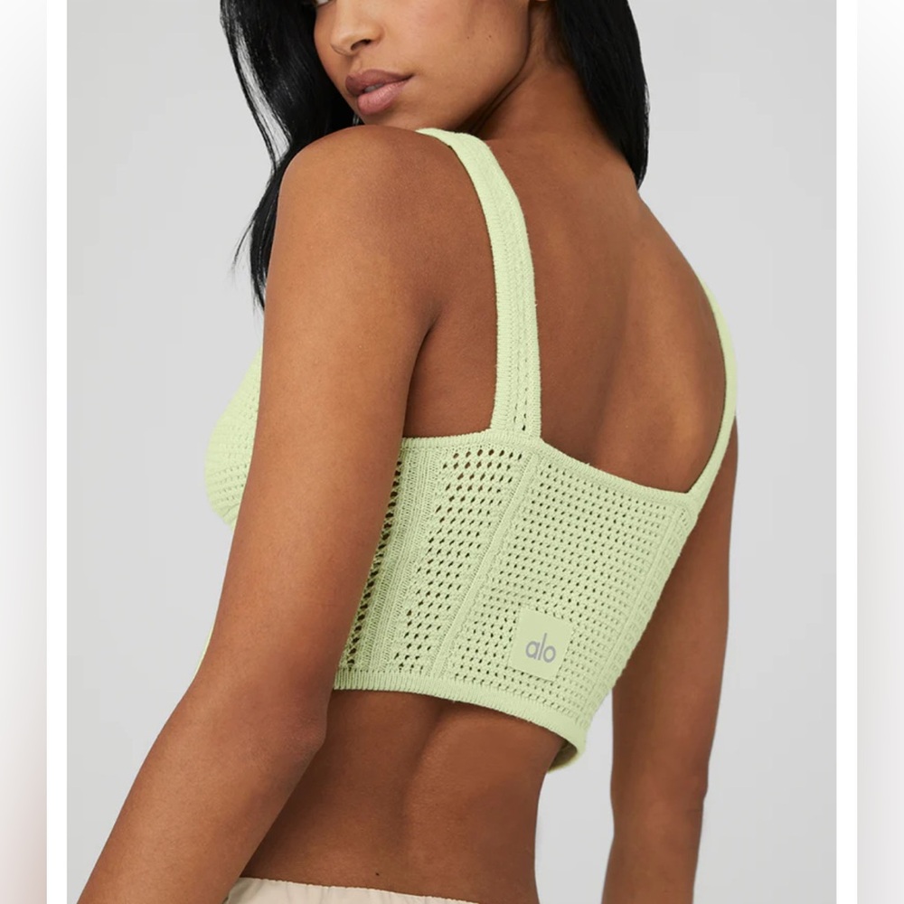 ALO Yoga Open-Knit Chase The Sun Corset Tank